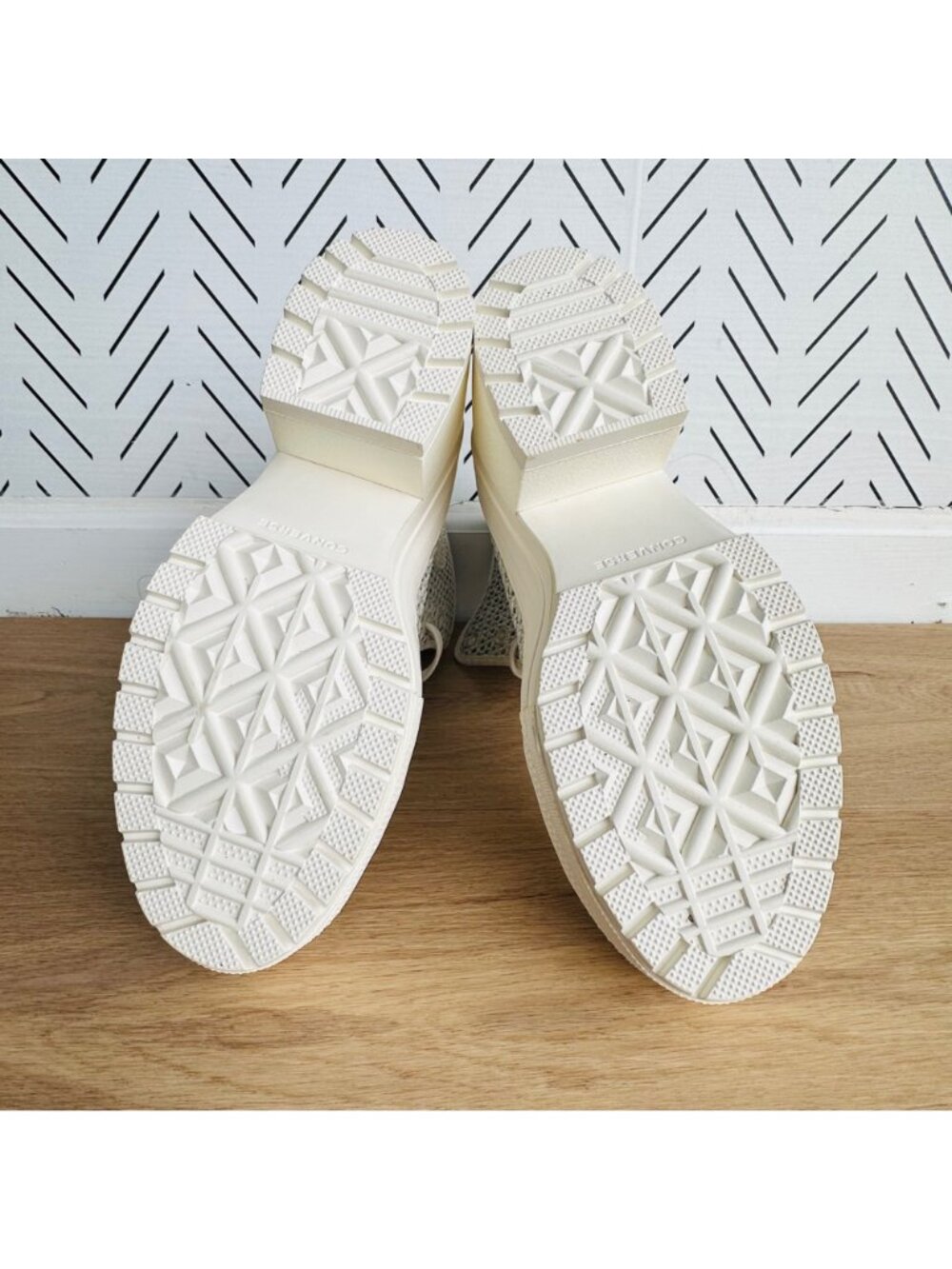 ⭐Converse Chuck 70 De Luxe Heel Platform Knit Sz 7 Men Shoes Egret Boots A07535C - Picture 5 of 9